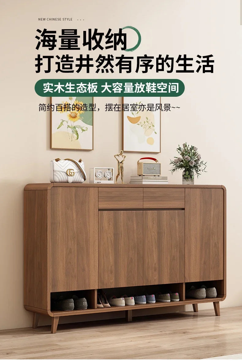 Wooden Entrance Shoe Cabinet Large Capacity Household Cabinet Balcony Foyer Cabinet IndoorZapateros Home Furniture