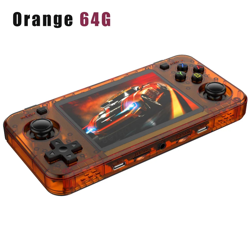 NEW Orange R36H Retro Handheld Game Console Linux System 3.5Inch IPS Screen Portable Pocket Video Player 64GB 128G Game Kid Gift