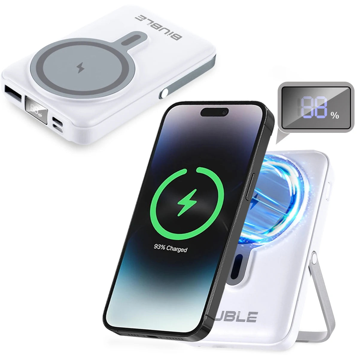 Wireless Magnetic power bank Wireless fast charging up to 22.5w with LED digital power display