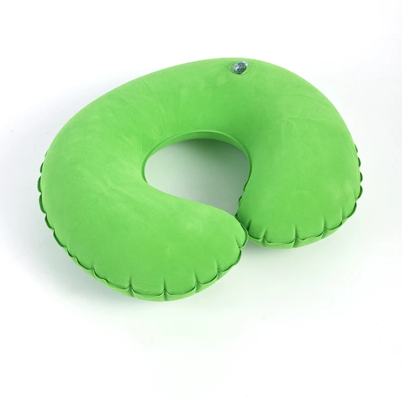 1pc Inflatable C-shaped Pillow Travel Neck Pillow Portable Round Pillow Cushion