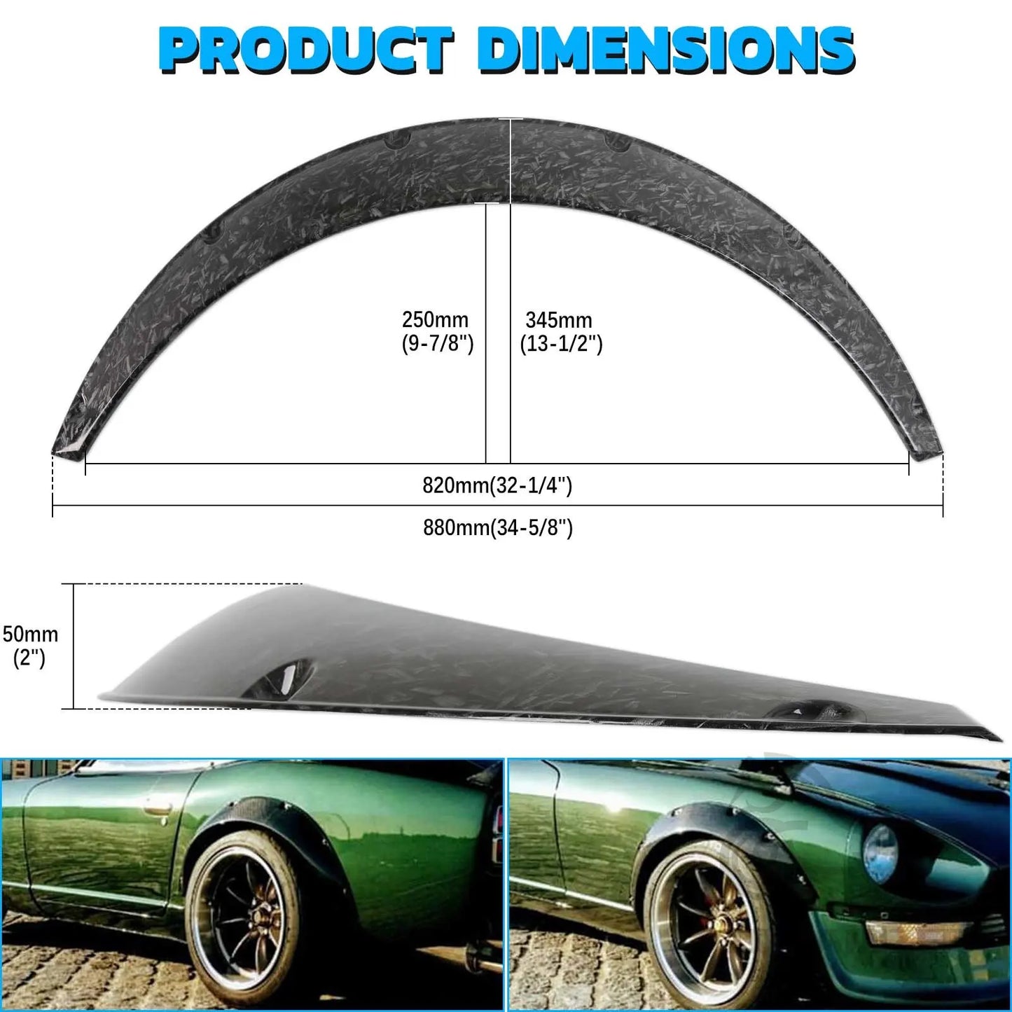 4PCS Universal Car Wide for Fender Flares Wheel Arches Extension Mud Mudguards Extra Wide Body Wheel Arches