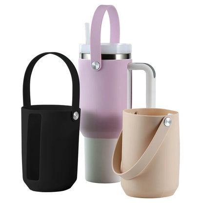 Portable Water Bottle Protective Sleeve Silicone Water Bottle Holder Bag  Bottle Carrier Sleeve with Handle for Stanley 40oz Cup