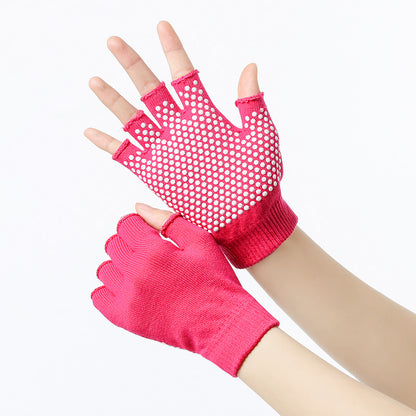 Women Half-finger Warm Anti-slip Yoga Gloves Pilates Gloves Indoor Dance Fitness Training Open-fingered Sport Gloves Yoga Aids