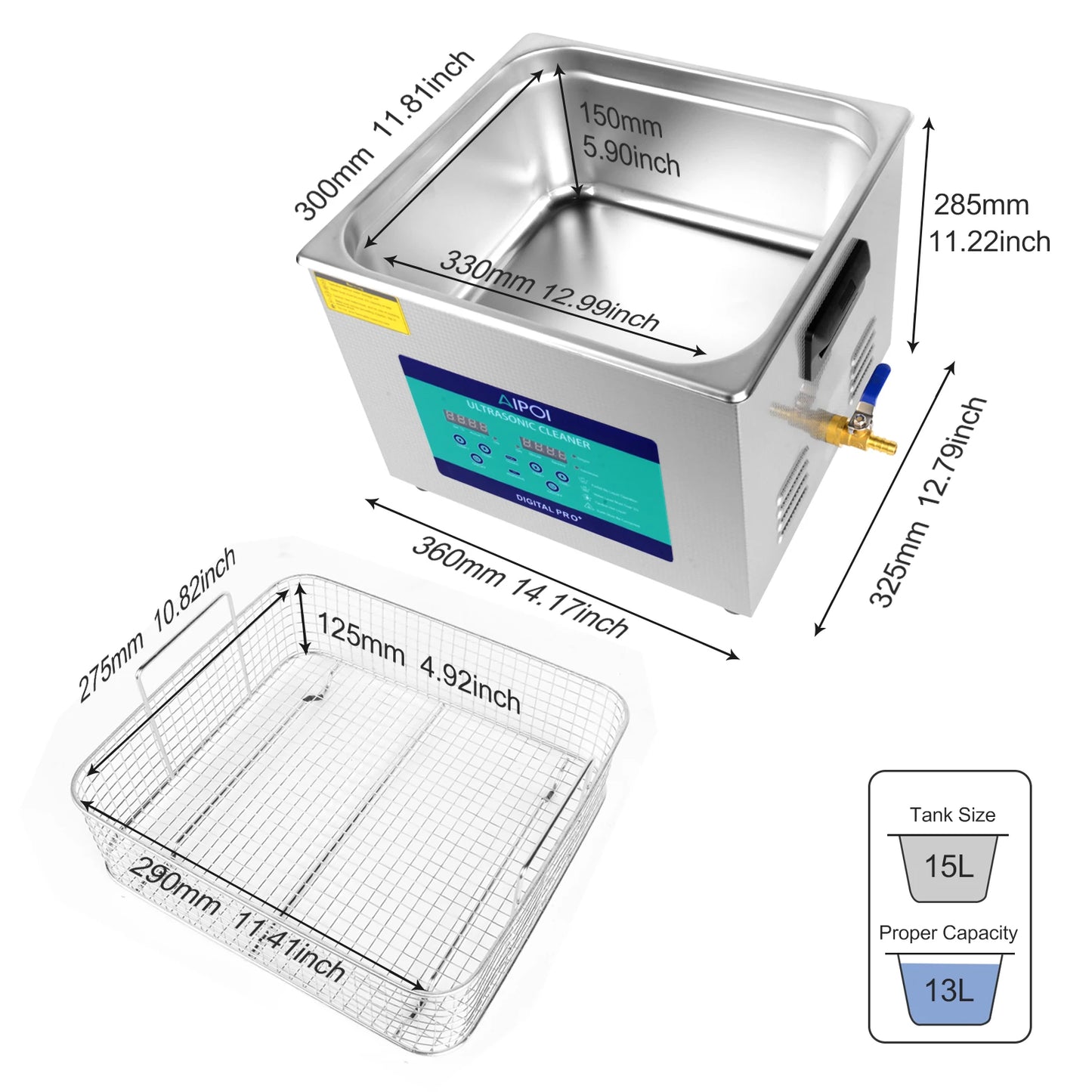 [Ships from UK ] AIPOI Ultrasonic Cleaner 800ml 2L 3.2L 6.5L 10L 15L 22L 30L Home Appliance