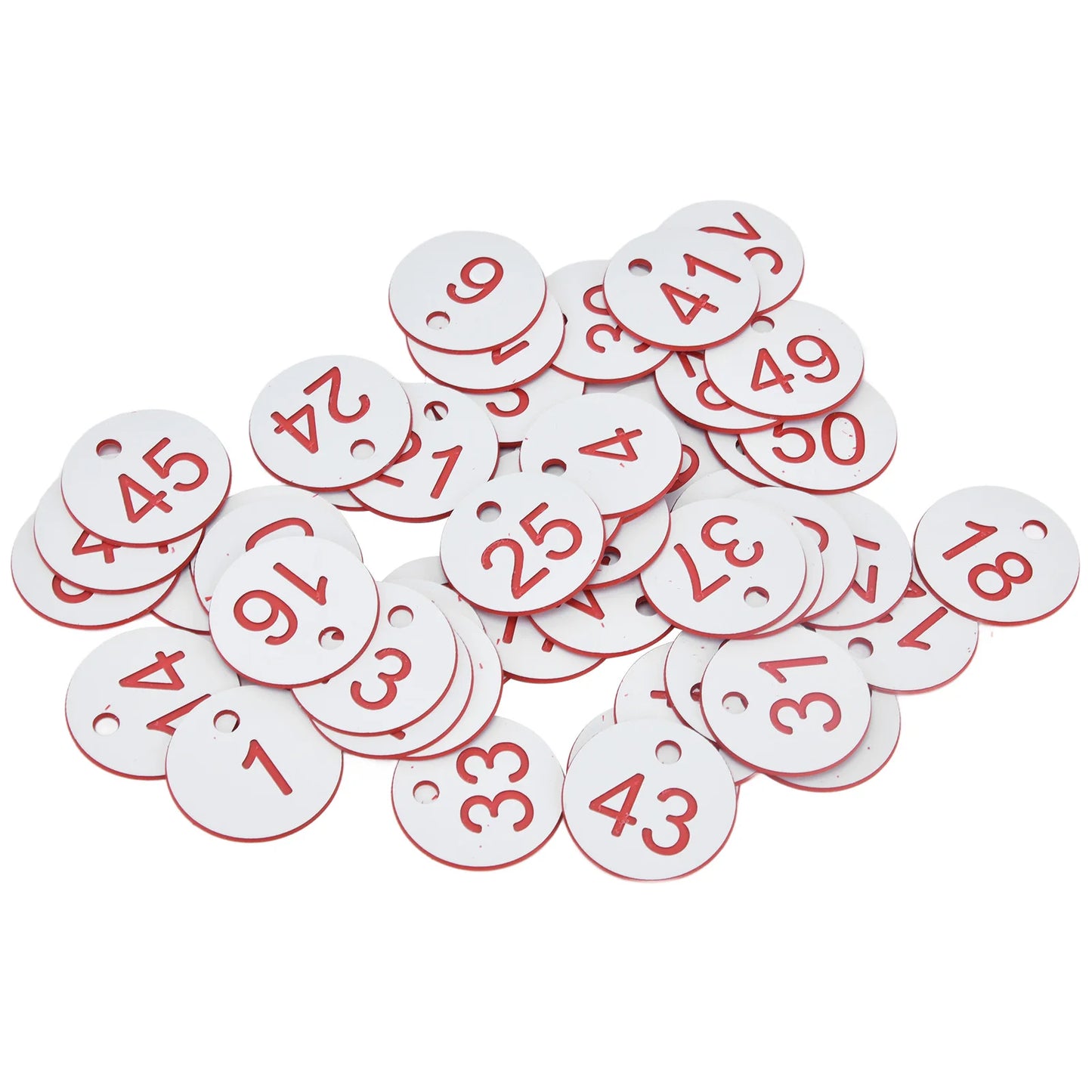 1-100 Beehive Tag Numbered Sign Labels White Red ABS Round with Hole Livestock Beekeeping Supplies