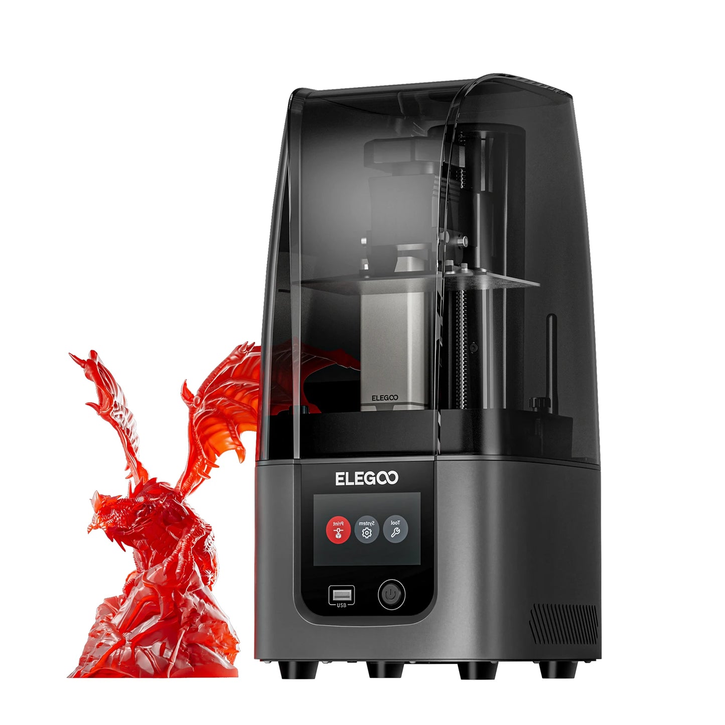 ELEGOO MARS 4 ULTRA MSLA 3D Printer with 7" 9K Mono LCD Up to 150mm/h Printing Speed WiFi Transfer Printing Size 153×77×165mm