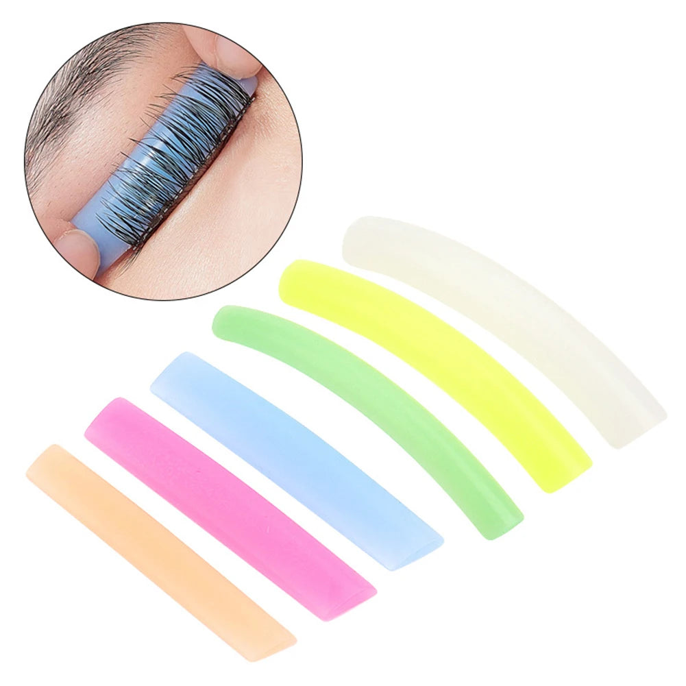 6 Pairs Silicone Eyelash Perm Lift Pads Different Size Eyelash Lift Rods Reusable for Eyelash Lifting for Different Eye Shapes