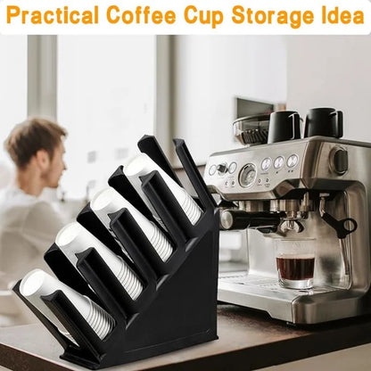 4 Grid Disposable Cup Storage Holder Water Milk Tea Coffee Cups Dispenser Rack Shelf Multipurpose Cup Kitchen Display Organizer