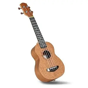 Ukulele for Kids Adults Beginners,21 Inch Soprano Ukulele Handmade Mahogany Wood Hawaiian Guitar with Strings Gig Bag, Brown