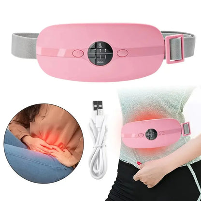 Heating Pad for Period Cramps, Portable Menstrual Cordless Electric Heated Pads for Pain Relief with Massager Rechargeable Heati