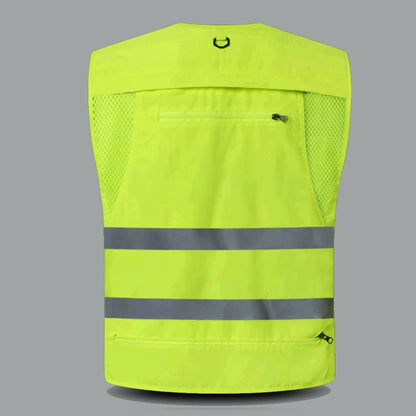 Reflective Vest Emergency Firefighter Volunteer Road Rescue Outdoor Breathable Mesh High Visibility Safety Waistcoat Workwear