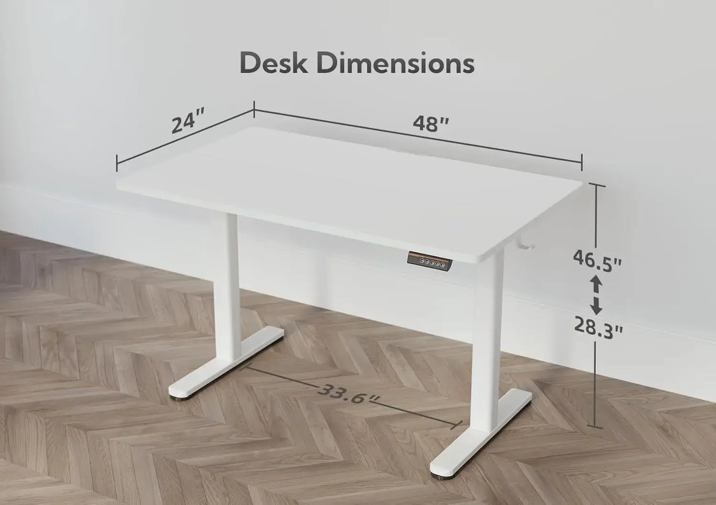 Electric Standing Desk 120x60 cm, Height Adjustable Desk with Cable Management,  with Memory Function