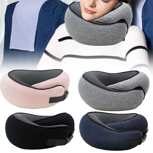 Travel Neck Pillow Memory Foam U-shaped Pillow Portable Adjustable Soft Neck Support Noon Break Sleep Pillows