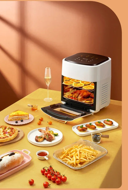 Air fryer electric oven integrated new 15L large capacity multifunctional household intelligent visual fryer deep fryer