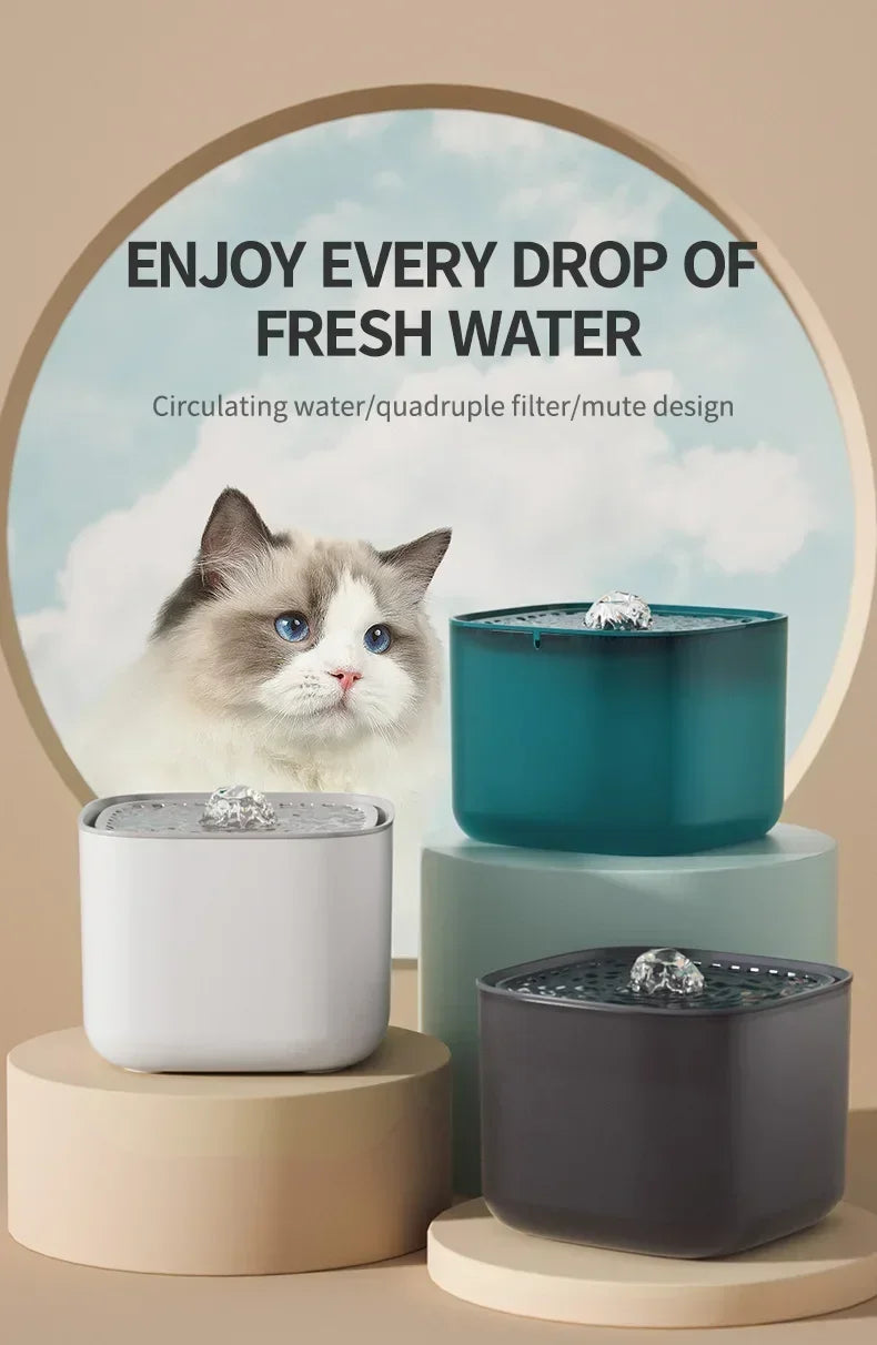 Smart Automatic Pet Drinking Fountain Large Capacity USB Electric Silent Filter Cat Drinking Fountain Cat Drinking Fountain