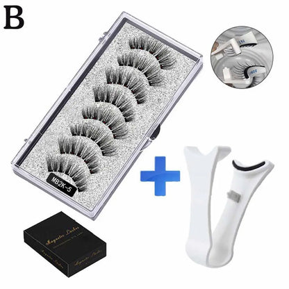 3D Natural Magnetic Eyelashes,With 5 Magnetic Lashes Shipping Box Eyelashes Handmade False Gift Reusable Support Drop Magne T6N2