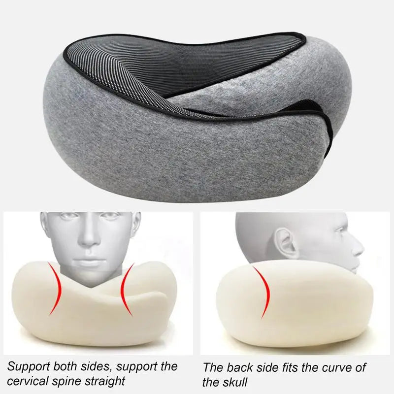 Travel Pillow Memory Foam Neck Support For Flight Comfortable Head Cushion Support Pillow Accessories For Sleep Rest Airplane