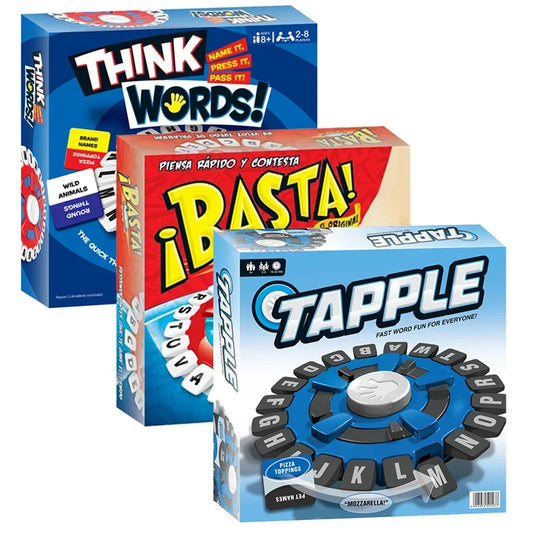 New Basta Spanish Word Game - English Tapple Games Version Quick Thinking Letter Pressing Board Game-