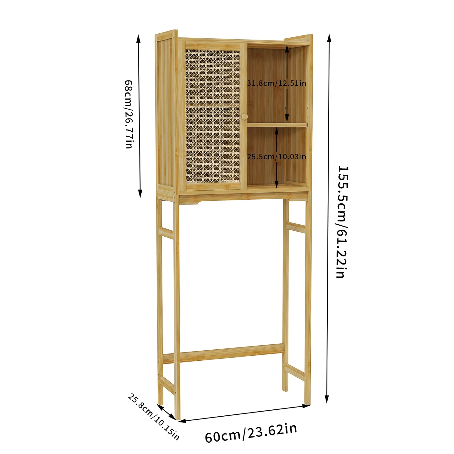 Over The Toilet Shelf Freestanding Bathroom Storage Organizer Rack with Open Shelves Space-saver Storage Shelf Cabinet for Home