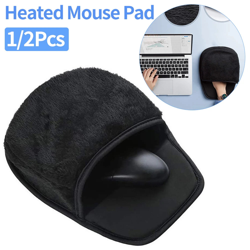 1/2Pcs USB Hand Warmer Mousepad Heat Wristband Practical Heating Mousepad Office Notebook Deck Decoration for Computer Laptop