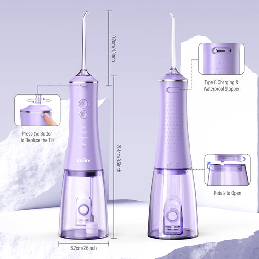 Oral Irrigator Portable Dental Water Flosser Thread Teeth Pick Mouth Washing Machine Rechargeable IPX7 Waterproof Teeth Cleaner