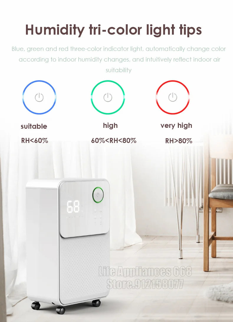 220V Intelligent Air Dehumidifier SJ-125E 24L/Day Large Dehumidity LED Display Low Noise High Efficiency Air Dryer Clothes Dryer