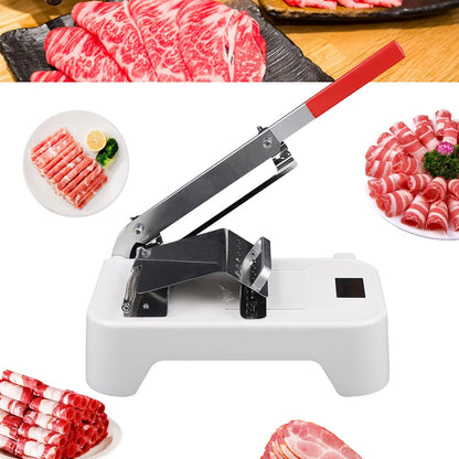 Portable Manual Slicer with Stainless Steel Blades, Kitchen Slicing Tool for Frozen Meat Hard Vegetables