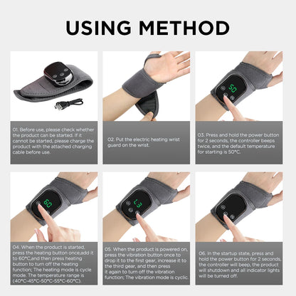 Vibration Wrist / Ankle Massager Infrared Hot Compress Therapy Hand / Foot Massager For Joint Pain Relief Heated Massage Brace