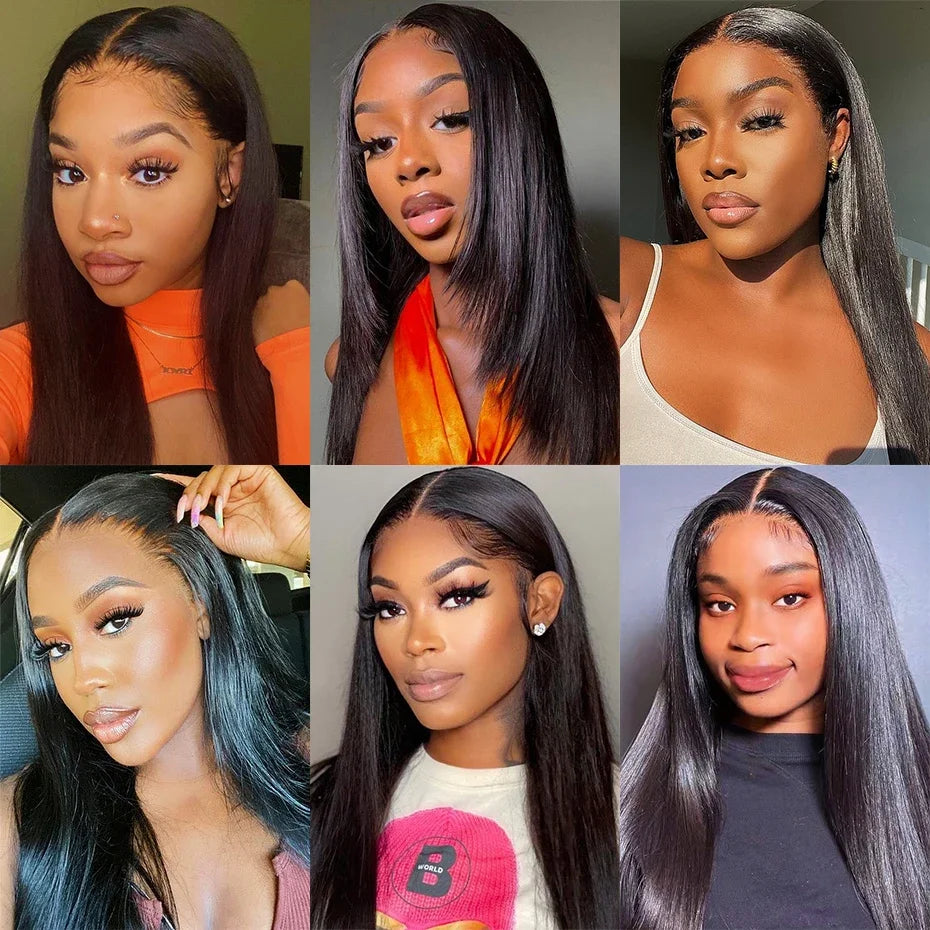 13x4 13x6 Full HD Lace Front Human Hair Wigs Straight 360 Transparent Lace Frontal Wigs Pre Plucked 4x4 Pre-Cut Lace Closure Wig