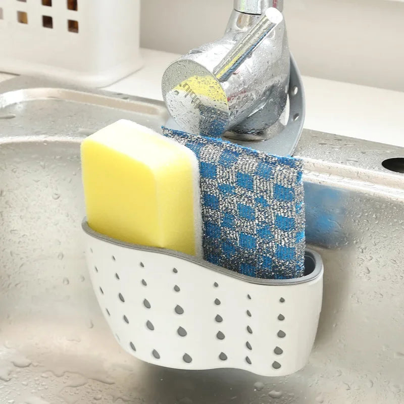 Sink Caddy Sponge Holder,Kitchen Sink Storage,Hanging Bag Basket Organizer for Sponges Soaps ,Cleaning Brushes Sink Accessories