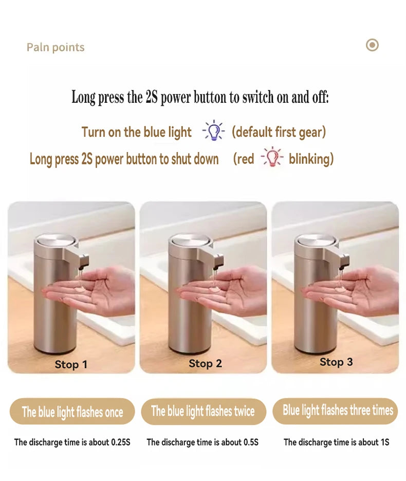 304 Stainless Automatic Liquid Soap Dispensers Steel Kitchen Metal Lotion Bottle Touchless Induction Sensor Bathroom Accessories