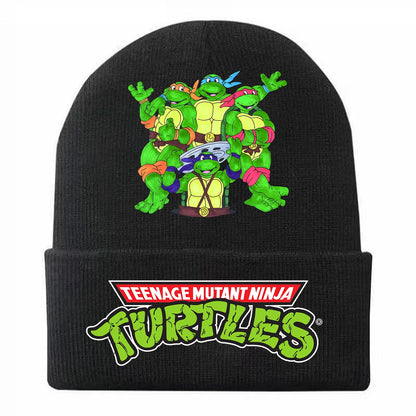 New Fashion Teenage Mutant Ninja Turtles Children's Cap Knitted Caps for Boy Trendy Baby Hat Beanie Anime Print Winter Hats Gift