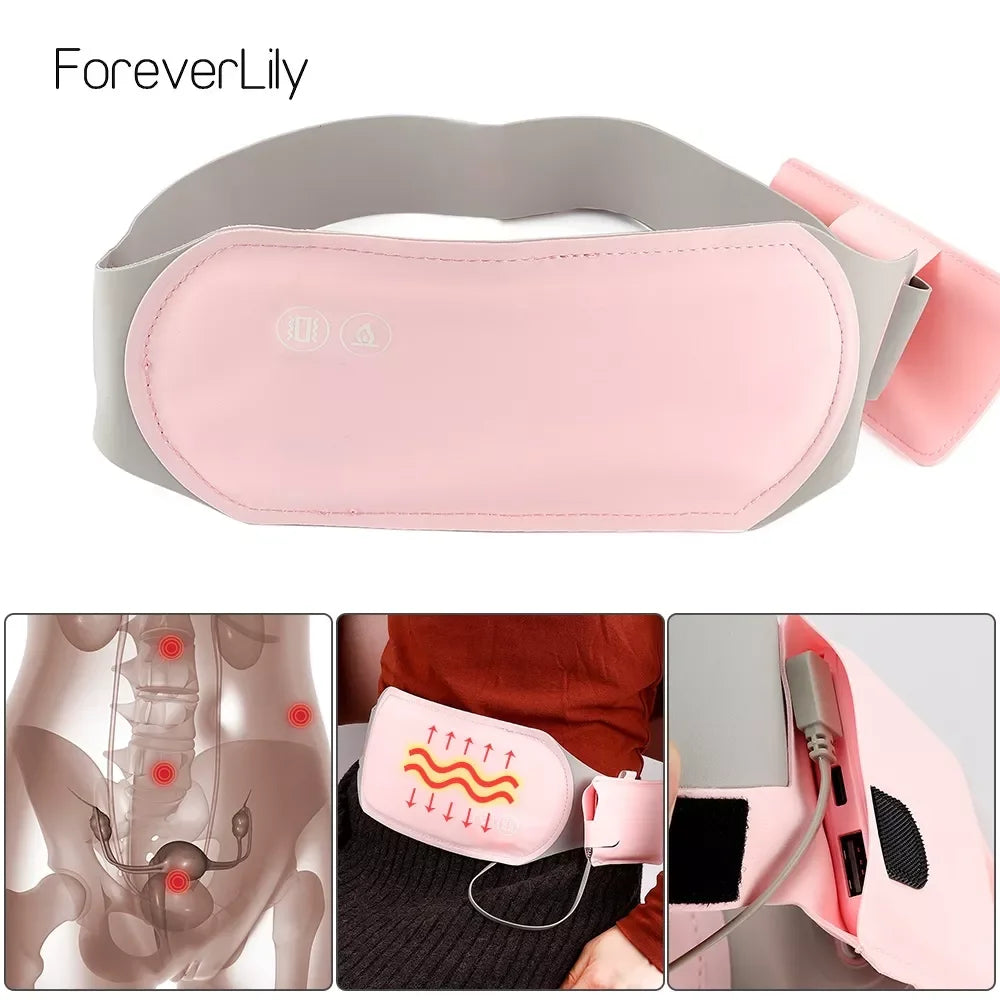 Wireless Abdominal Heating Massager Pad Relieve Menstrual Pain Warm Lady Uterus Belt Hot Compress Waist Back Vibrating Artifact