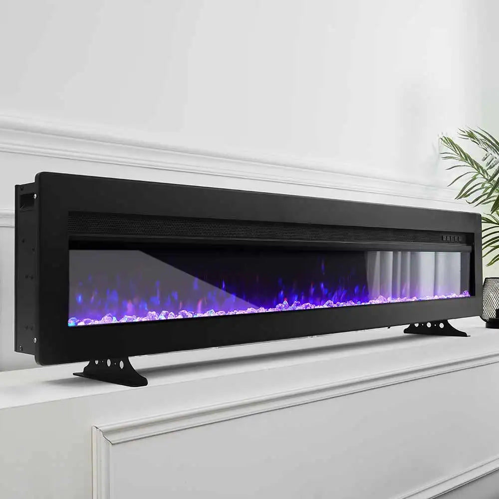 KOMORE Electric Fireplace with Adjustable Flames, Wall Mounted or Freestanding 12 Temperatures Timing Function 40&50&60 inch