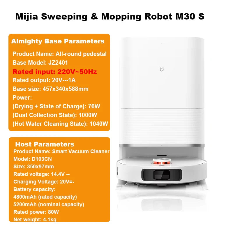 XIAOMI MIJIA OMNI Robot Mop Vacuum Cleaner M30S Empty Dust Home Dirt Disposal Machine 75 Days of Continuous Garbage Collection