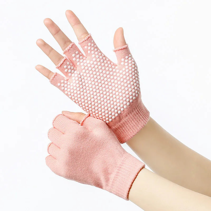 Women Half-finger Warm Anti-slip Yoga Gloves Pilates Gloves Indoor Dance Fitness Training Open-fingered Sport Gloves Yoga Aids