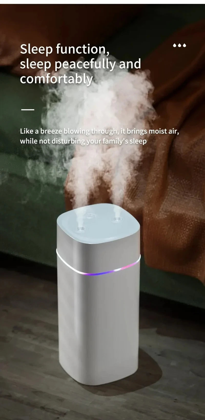 Xiaomi Air Humidifier With Dual Spout High Capacity Essential Oil Diffuser Cool Mist Maker Silent NightLight For Home Car Office