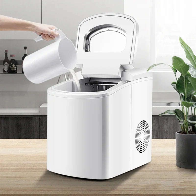 15kg Automatic Small Round Ice Maker Commercial Household Milk Tea Shop Bar Desktop Portable Ice Cube Making Machine