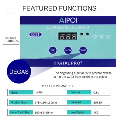 [Ships from UK ] AIPOI Ultrasonic Cleaner 800ml 2L 3.2L 6.5L 10L 15L 22L 30L Home Appliance