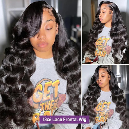 180Density 30 32Inch Body Wave 13x4 Lace Front Wig Human Hair 13x6 Transparent Lace Frontal Wigs Human Hair PrePlucked For Women