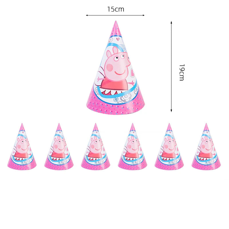 Peppa Pig Birthday Party Decoration Banner Cartoon George Page Balloons Paper Plates Disposable Tableware Decor Background