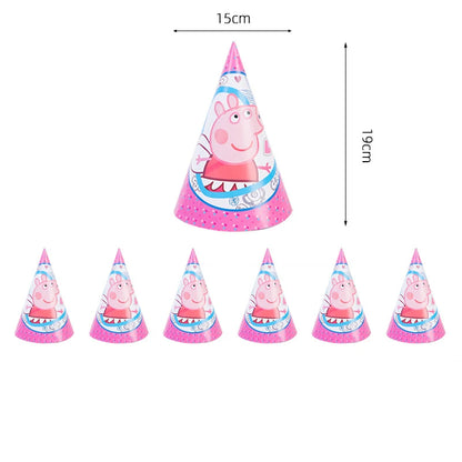 Peppa Pig Birthday Party Decoration Banner Cartoon George Page Balloons Paper Plates Disposable Tableware Decor Background