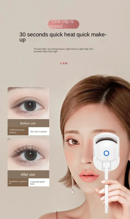 Electric Eyelash Curler USB Charging Model Fast Heating Portable Eye Lash Perm Shaping and Lasting Curling Thermal Eyelash Clip