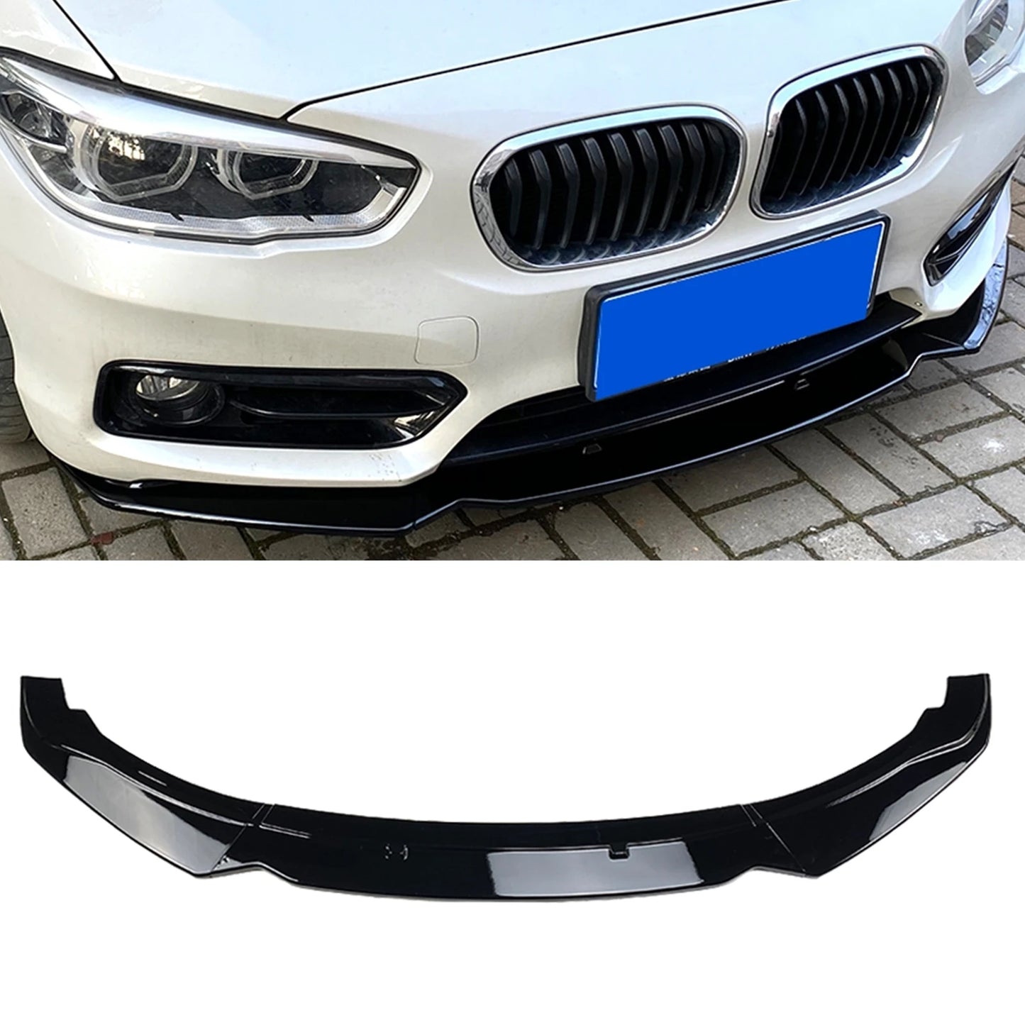 For BMW 1 Series F20 F21 116i 118i 120i 2015-2019 Regular Bumper Model Gloss Black Front Spoiler Lip Car Lower Splitter Blade