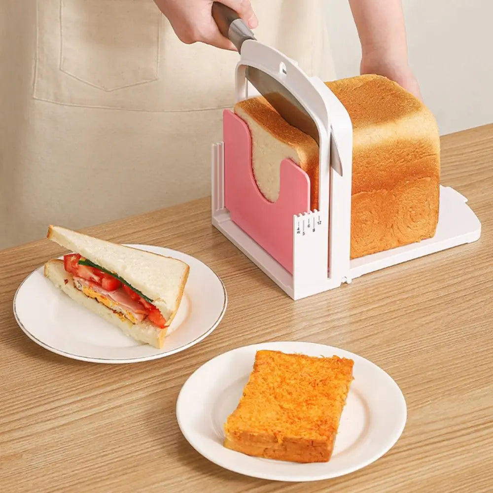 New Foldable Toast Bread Slicer Stand DIY Homemade Bread Toast Loaf Slicing Machine Baking Tool Bread Cutting Guide Tool