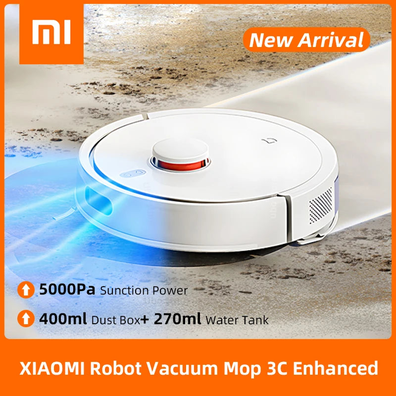 XIAOMI MIJIA 3C Enhanced Robot Vacuum Mop C103 Home Cleaner Sweeping Dragging Suction Floor Cleaning LDS Smart Planned App WiFi