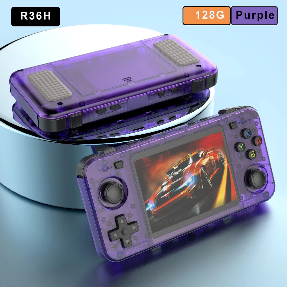 NEW Orange R36H Retro Handheld Game Console Linux System 3.5Inch IPS Screen Portable Pocket Video Player 64GB 128G Game Kid Gift