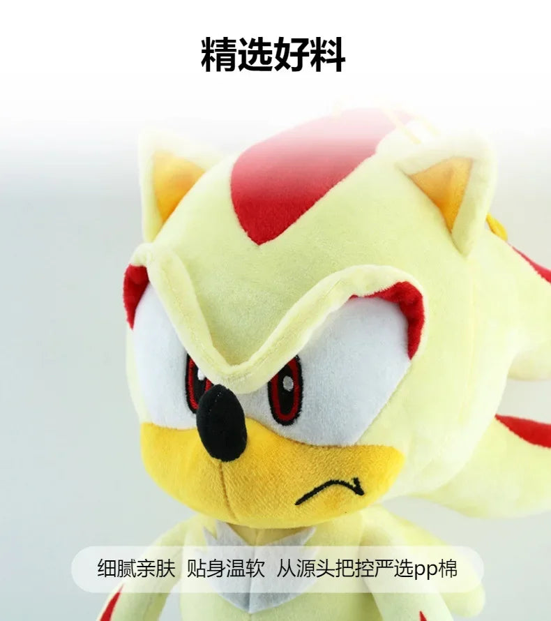 33CM High quality Sonic Plush Toy The Hedgehog Sonic Knuckles Tails Cute Cartoon Soft Stuffed Doll Birthday Gift for Children