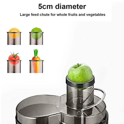 [UK Stock] Juice Extractor Centrifugal Juicer Machines Whole Fruit and Vegetable, 5cm Wide Mouth Juicer Extractor with 2 Speed