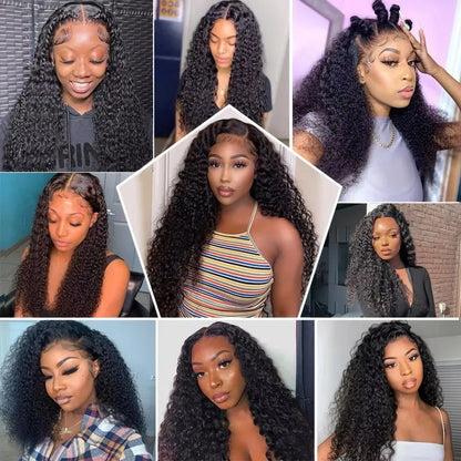 13x4 Curly Lace Frontal Wigs Curly Human Hair 30 40 Inch Hair 13x4 Deep Water Wave 360 Lace Front Wigs For Brazilian Women